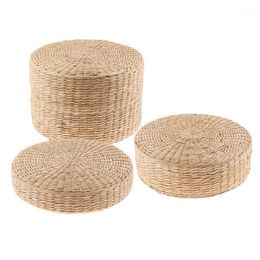 12 inch Rustic Floor Cushion Straw Pouffe Seat Meditation Ottoman Home Decor Meditation Cushion Buckwheat Floor Seat1220f