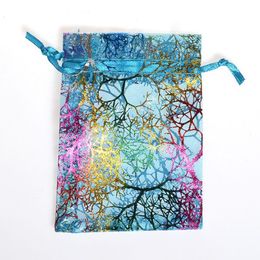 100 Pcs RAINBOW Coral BIG SIZE Organza Jewelry Gift Pouch Bags Drawstring Candy Bags344Z