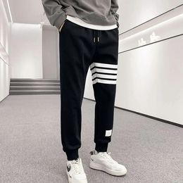 Men's Pants Sports Autumn And Winter Chinese Cotton Long Loose Plush Sanitary Four Bar Casual Leggings