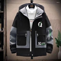 Men's Jackets Windbreaker Youth Korea Fashion Print Casual Coat Male Clothing 2024 Spring Autumn Men Drop