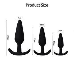 Prostate Massager 3 Different Size Silicone Plugs Anal Butt Plug Dilation Trainer Adult Games Sex Toys For Men Women 240227