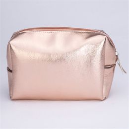 Women Cosmetic Bag Pink Gold Makeup Bag Zipper Make Up Handbag Organiser Storage Case Pouches Toiletry Wash Beauty Box277Q