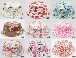 36 Colour Children Bucket Hat Casual Flower Sun Printed Basin Canvas Topee Kids Hats Baby Beanie Caps B0013346381
