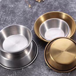 Plates 2pcs Stainless Steel Seasoning Dish Plate Round Dishes Sushi Dipping Bowl Saucers Appetiser For Home
