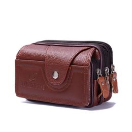 Waist Bags BISI GORO Multi-function Phone Coin Men Bag Vintage On The Belt Outdoor Small Wallet 2021 Wear-resistant PU Heuptas Her2642