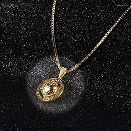 Pendant Necklaces VANAXIN World Rotating Globe Vintage Antique Glassglobe Charm Hip Hop Necklace Jewelry Gift245Q
