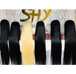 Высокое качествоSHY LUXE Высочайшее качество 40 дюймов кружева необработанные предварительно сорванные клеевые парики человеческих волос в наличии для модели Niki StyleTW9364304