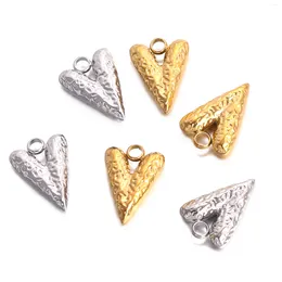 Charms 3Pcs/Lot Heart Stainless Steel 3D Love Dangle Pendant For Jewellery Making Finding DIY Choker Necklace Handmade Craft