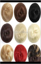 Chignons Extensions Products Drop Delivery 2021 Rubber Band Bun With ClipIn Design Extension Synthetic Roller Fast Scrunchie Fasi8218333