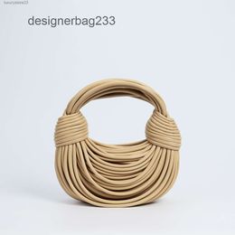 Bag Cattle Totes Handbag Womens Bags Botteega Venata Double Noodle 2024 Designer Hand Knitted Knot Small Lady Leather Brand Handbags Round Purse GW0D
