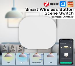 Tuya App controls ZigBee Key Switch Wireless Remote Control Key Controller Multiscene Linkage Battery Powered Automation4319881