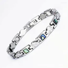 Bangle FEEHOW Health Care Magnetic Bracelets For Men/Woman Stainless Steel 4 Elements Chain & Link Bracelet
