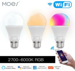 Moes WiFi LED Dimmable Light illuminations Bulb 10W RGB CW Smart Life App Rhythm Control Work with Alexa Google Home E27 95265V1807000
