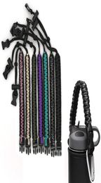 Handmade Handle Paracord Carrier Survival Strap Cord with Safety Ring and Carabiner for Wide Mouth Sport Water Bottles 12oz 64 o4088959