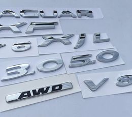 Letters Numbers V6 V8 AWD 30 50 XF XJL Emblem for Jaguar Badge XJ XE FTYPE FPACE Fender Middle Trunk Car Styling Sticker8415116