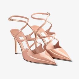 Designer Heels Women Dress Shoes Luxury Azia Pump 95 Patent Leather Pumps EU35-43 With Box Dresses Party Sexy