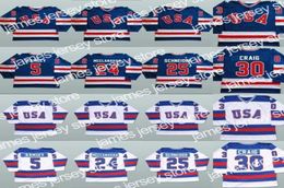 Miracle On Ice Hockey Jersey 5 Mike Ramsey 9 Neal Broten 25 Buzz Schneider 100 Stitched Team USA Hockey Jerseys2414824