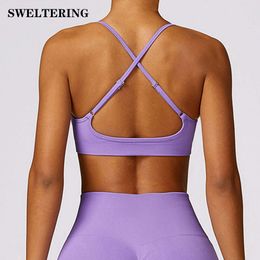 Lu Align Lemon Sexy Seamless Criss Underwear Sports Cross Straps Back High Support Impact Yoga Bra Push Up Running Fiess Gym Padded Bralette lette Gym Jogger Sports