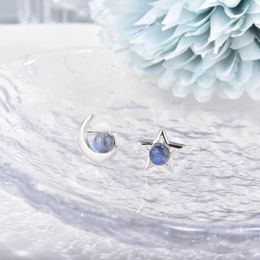 Stud Earrings ITSMOS Natural Labradorite Moon Star Studs Handmade Polish Tarnish Resistant Earring For Women Jewelry Girl Gift