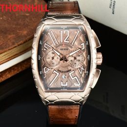 Mens Sports Watch montre de luxe Multi Functional Wristwatches Oval Shape Quartz Movement Lovers Clock Wristwatch Chronograph supe197U
