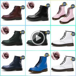 Designer Boots Vintage Wash Color To Make Old Ankle Boots Girl Cowboy Boots New Leather Lace-up Round Toe Doc Martenser Patchwork Outdoor Boots Boots