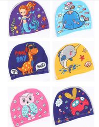 kids Swim Cap Hat kids Child Fabric Lycra 3Y12Y cars animals cartoon designs colorful5561094