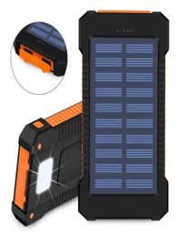 Solar Power bank Charger Waterproof Phone External Battery Dual USB Power Bank 10000mah3503895