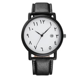 Wristwatches Mens Watches 2022 Leather Wrist Watch For Men Arabic Numerals Date Casual Sport Quartz Wristwatch Relogio Masculin2669