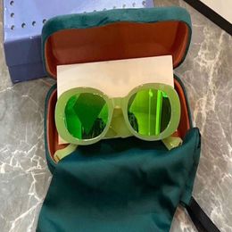 0517 Oval Slim Sunglasses for Women Men Fluorescent Neon Green Pearl Glasses Fashion Oval Sunglasses Glasses Shades New with Box268m