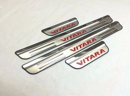 For Suzuki Vitara 2016 Door Sill Protector Pedal Welcome Plate Car External Accessories Sticker 4 PCS Stainless Steel6623044