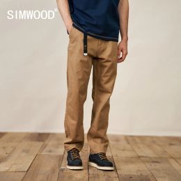 Sweatpants SIMWOOD 2022 Autumn Summer Men's Pants Straight Loose Fit LS07 100%Cotton Simple Causal Twill Vintage Cargo Trousers SL130118