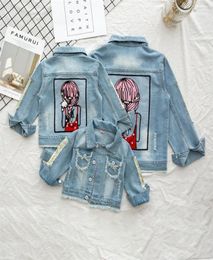 Jackets Winter Jean Jacket For Girls Cartoon Coat Long Sleeve Jeans Baby Girl Clothes Outerwear Top Autumn Children Clothing18384311