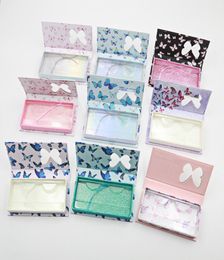 butterfly window false eyelash box long empty mink lashes cases with tray printed pink packaging4170523