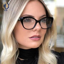 Fashion Sunglasses Frames Spring Hinge Retro Cat Eye Eyeglasses Frame Women TR90 Wild Black-rimmed Sexy Leopard Print Multi-color 252c