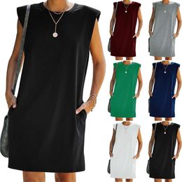 Tong Summer Street Fashion Trend Womens Sleeveless Dress