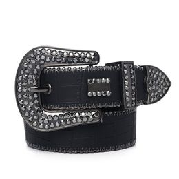 2022 Fashion Designer Belts Bb Belt Simon for Men Women Shiny Diamond Belt Black on Blue White Multicolour Rhinestone 61 Colors234C