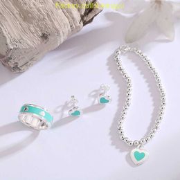 Designer silver pendant necklaceJia Di Jia Bracelet Boutique Jewellery Valentines Day Gift Love Dropping Glue Enamel Set Jewellery Ear tiffanans
