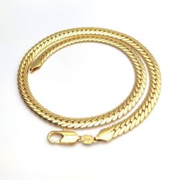Chains Stunning 24K Gold AUTHENTIC GP 10MM Snake Scales Snakeskin Chain Solid CUBAN Link Necklace Mens 24 278t