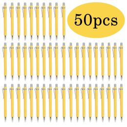 50PcsLot Bamboo Pen Wood Ballpoint 10mm Tip Office School Wrting Stationery Business Signature Ball Pens 240306