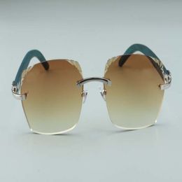 2020 fashion high-end cut lenses green natural wood sticks sunglasses 8300916-3 glasses size58-18-135mm221L