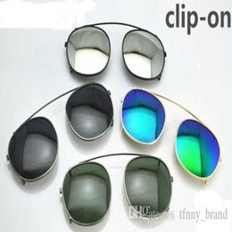 Fashion Brand Clip sunglasses lenses unisex Flip Up polarized lens Johnny Depp clip-on clips eyewear myopia 6 colors 3 size for Le271e