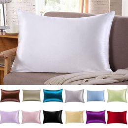 2019 100% Mulberry Silk Pillowcase Top Quality Pillow Case 1 Pc Pillow Cover Silk Pillow Case 51cm x 76cm 13 Colours to Choose Y200335I