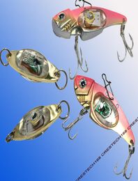 Novelty Lighting Fishing Lure Metal VIB Electric Lures Fishing LED Baits Metal Spoon Fishing Hard Lure Bass Blade Crank Bait Trebl8608817