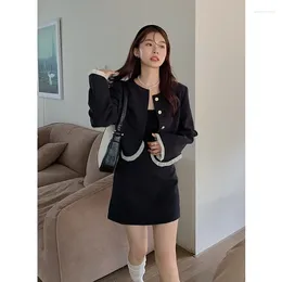 Two Piece Dress UNXX Real S 2024 Spring Fashionable Coat Skirt Two-piece Set Women Fashion Suit Female Office Lady Girl High Quality