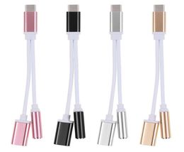 2 in 1 Charger And o Type-c Earphone iphone Jack Adapter Connector Cable 3.5mm Aux Headphone For Mobile Phones7430971