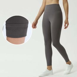 Lu Align Pant Lemon Women's Thermal Pants Woman Yoga Lining Plus Fleece Warm Sports Fiess Tights High Waist Wear Leggings Customised Gym Jo