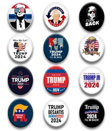 NEW 228inch 58mm Donald Trump 2024 I Will be Back Pinback Buttons Badge Pin Button Medal Bag Clothing Decoration America Presiden1609147