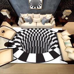 3D Carpets Luxury Rug Optical Illusion Non Slip Bathroom Living Room Floor Mat Printing Bedroom Bedside Coffee Table Carpet297G