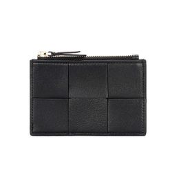 Wallets Coin Purse Women's Sheepskin Braided Short New Small Wallet Multi-Card Position Document Bag Leather Fashion Small Ca307H