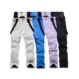 Poles Unisex Men Women Ski Pants Highwaist Removable Adult Skiing Trousers Snowboard Wear Windproof Waterproof Warm Couple Snow Pants